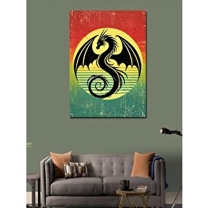 Kanvas Tablo Ejderha Ve Yin Yang 100x140 cm