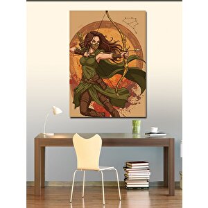 Kanvas Tablo Yay Çeken Kadın Figürü 50x70 cm