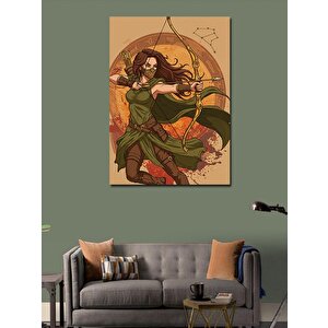 Kanvas Tablo Yay Çeken Kadın Figürü 50x70 cm