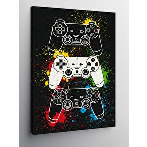Kanvas Tablo Oyun Kolları Ve Simge Motifi 50x70 cm