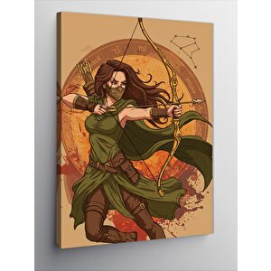 Kanvas Tablo Yay Çeken Kadın Figürü 70x100 cm