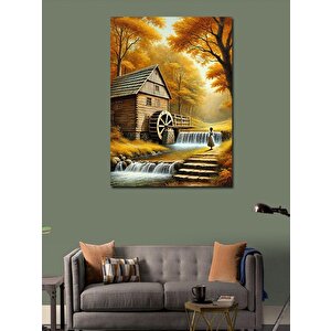 Kanvas Tablo Su Değirmeni Ve Doğa 50x70 cm