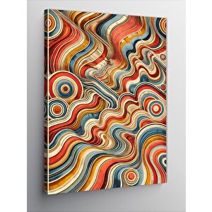 Kanvas Tablo Retro Dalgalı Tasarım 100x140 cm