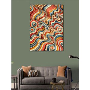 Kanvas Tablo Retro Dalgalı Tasarım 100x140 cm