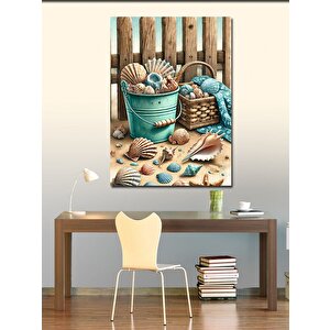 Kanvas Tablo Deniz Kabukları Ve Kovalar 50x70 cm