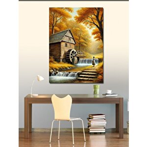 Kanvas Tablo Su Değirmeni Ve Doğa 100x140 cm