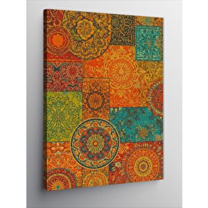 Kanvas Tablo Paisley Desenli Renkli Tasarım 50x70 cm