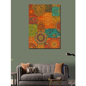 Kanvas Tablo Paisley Desenli Renkli Tasarım 50x70 cm