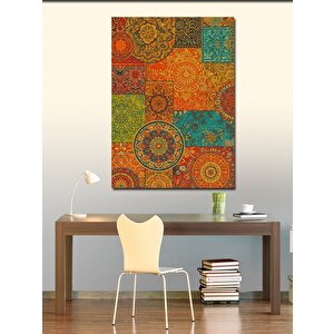 Kanvas Tablo Paisley Desenli Renkli Tasarım 70x100 cm