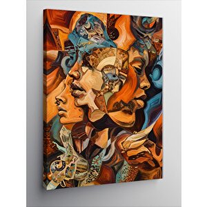 Kanvas Tablo Kadın Yüzü Çizimleri 50x70 cm