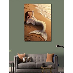 Kanvas Tablo Sahilde Yatan Deniz Kızı 50x70 cm
