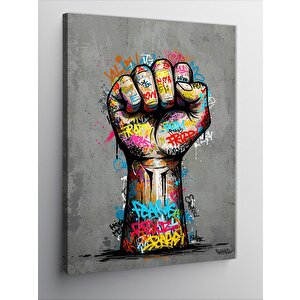 Kanvas Tablo Grafiti Tarzı Yumruk 100x140 cm