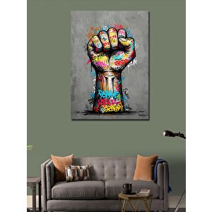 Kanvas Tablo Grafiti Tarzı Yumruk 50x70 cm