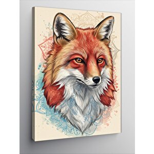 Kanvas Tablo Detaylı Tilki Portresi 70x100 cm
