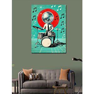 Kanvas Tablo Disko Toplu Davul Çalıcı 70x100 cm