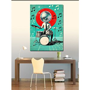 Kanvas Tablo Disko Toplu Davul Çalıcı 100x140 cm