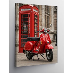Kanvas Tablo Kırmızı Telefon Kulübesi 100x140 cm