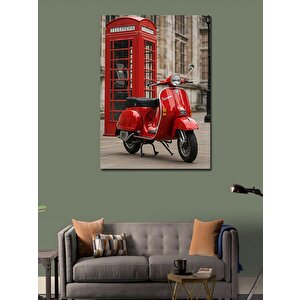 Kanvas Tablo Kırmızı Telefon Kulübesi 100x140 cm