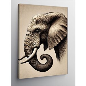 Kanvas Tablo Gerçekçi Fil Portresi 50x70 cm