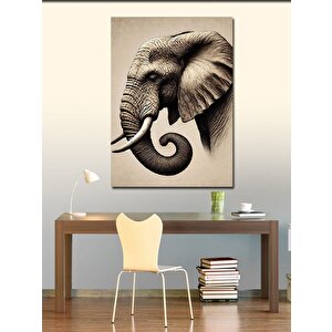 Kanvas Tablo Gerçekçi Fil Portresi 50x70 cm