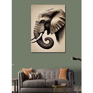 Kanvas Tablo Gerçekçi Fil Portresi 50x70 cm