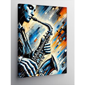 Kanvas Tablo Saksafon Çalan Müzisyen 70x100 cm
