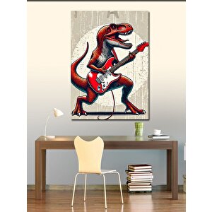 Kanvas Tablo Rock Yapan T-rex 100x140 cm