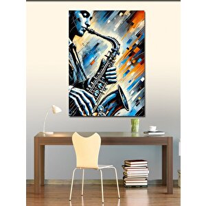 Kanvas Tablo Saksafon Çalan Müzisyen 100x140 cm