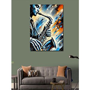 Kanvas Tablo Saksafon Çalan Müzisyen 100x140 cm