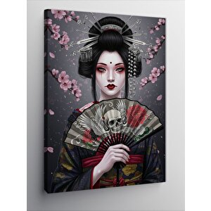 Kanvas Tablo Japon Kadın Ve Yelpaze 100x140 cm