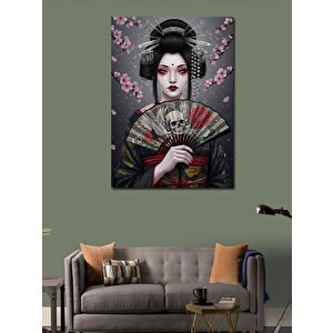 Kanvas Tablo Japon Kadın Ve Yelpaze 100x140 cm