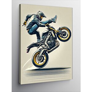 Kanvas Tablo Akrobatik Motosikletçi 50x70 cm