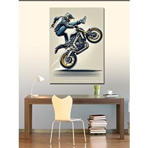 Kanvas Tablo Akrobatik Motosikletçi 70x100 cm