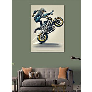 Kanvas Tablo Akrobatik Motosikletçi 70x100 cm