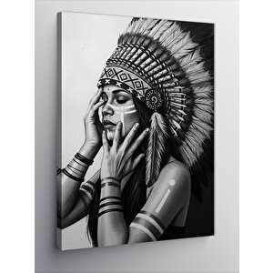 Kanvas Tablo Kızılderili Kadın Figürü 70x100 cm