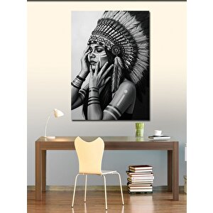 Kanvas Tablo Kızılderili Kadın Figürü 50x70 cm