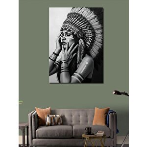 Kanvas Tablo Kızılderili Kadın Figürü 50x70 cm