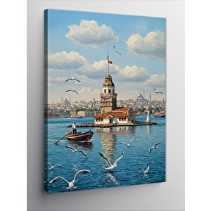 Kanvas Tablo Martılar Ve Deniz Feneri 70x100 cm
