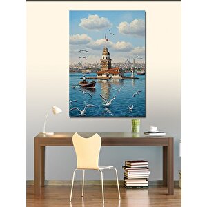 Kanvas Tablo Martılar Ve Deniz Feneri 70x100 cm