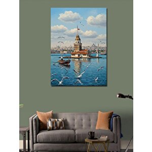 Kanvas Tablo Martılar Ve Deniz Feneri 70x100 cm