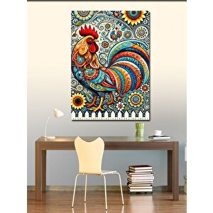 Kanvas Tablo Desenli Renkli Horoz 70x100 cm
