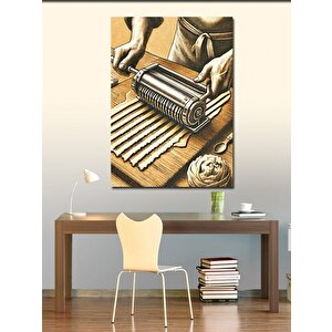 Kanvas Tablo Makarna Yapımı 100x140 cm