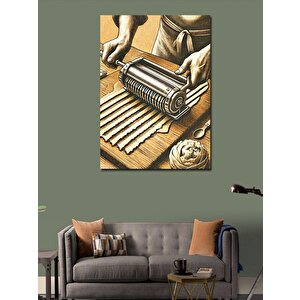 Kanvas Tablo Makarna Yapımı 100x140 cm