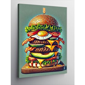 Kanvas Tablo Dev Burger 100x140 cm