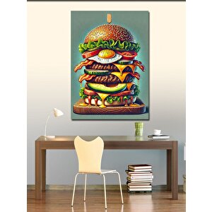 Kanvas Tablo Dev Burger 100x140 cm
