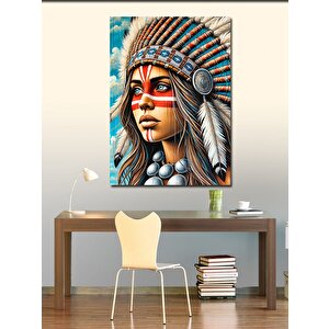 Kanvas Tablo Kızılderili Kadın Portresi 70x100 cm