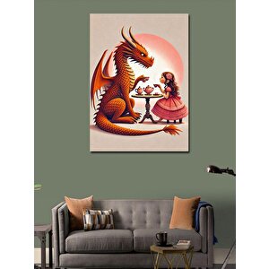 Kanvas Tablo Ejderha Ve Kız Hikayesi 70x100 cm