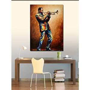 Kanvas Tablo Trompet Çalan Müzisyen 50x70 cm