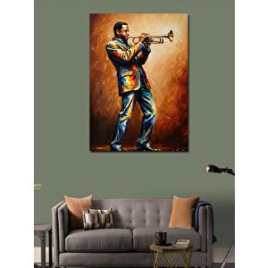 Kanvas Tablo Trompet Çalan Müzisyen 50x70 cm