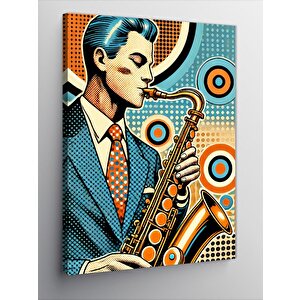 Kanvas Tablo Saksafon Çalan Adam 50x70 cm